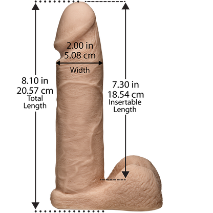 Vac-U-Lock 8in Ultraskyn Dildo with Ultra Harness - Beige