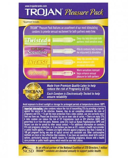 Trojan Condom Pleasure Pack 12 Pack