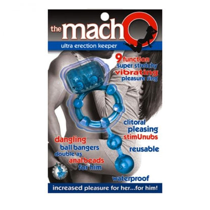 Macho Ultra Erection Keeper Blue Vibrating Cock Ring