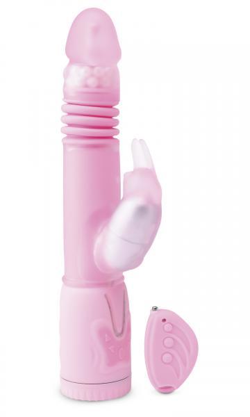 Remote Control Thrusting Rabbit Pearl Vibrator Pink