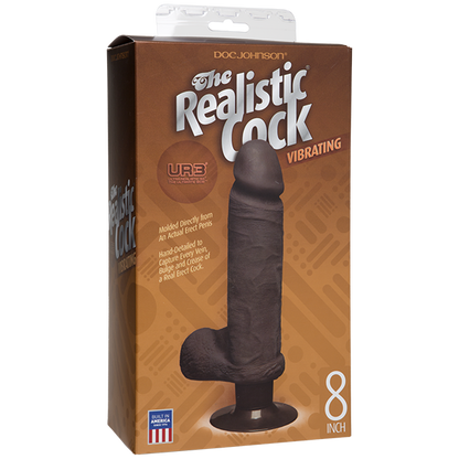 The Vibro Realistic Cock UR3 Vibrator 8 Inch - Brown