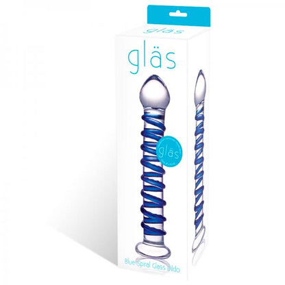 Glas Blue Spiral Glass Dildo