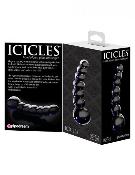 Icicles No 66 Glass Massager Black