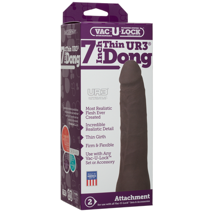 Vac-U-Lock 7in Ultraskyn Thin Dong  - Brown