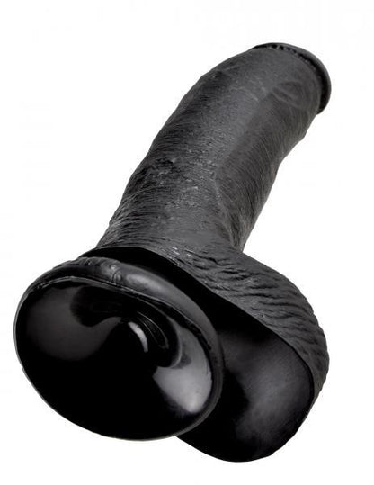 King Cock 9 inches Cock Balls Black