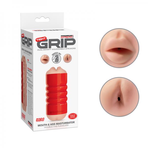 Tight Grip Mouth/Ass Masturbator Red Case