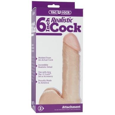 Vac-U-Lock 6in Realistic Dildo - Beige