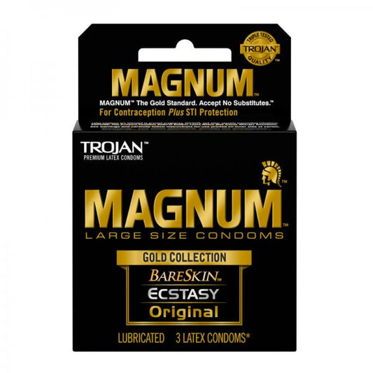 Trojan Magnum Large Size Condoms Gold Collection 3 Pack