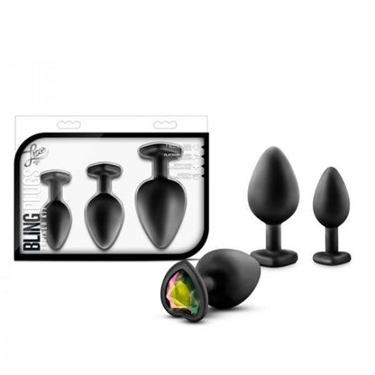 Bling Plugs Training Kit Black with Rainbow Gems