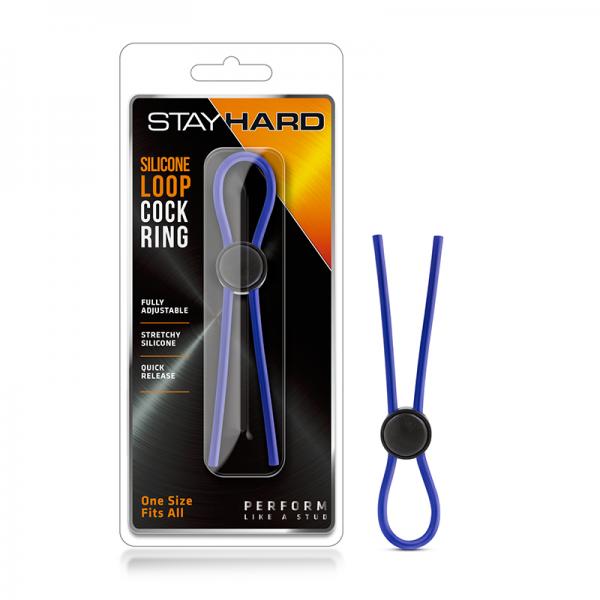 Stay Hard - Silicone Loop Cock Ring - Blue