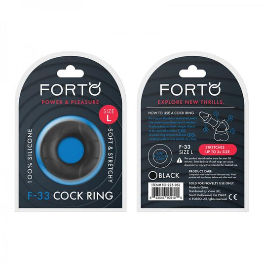 Forto F-33: 25mm 100% Liquid Silicone C-ring Lg Black